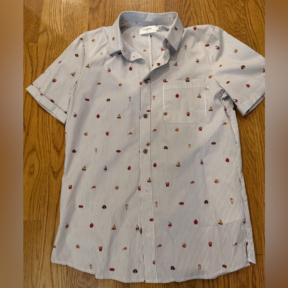 Eleven Paris Men's Striped Shirt with foodie pattern